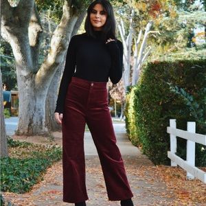 & Other Stories burgundy corduroy wide legs